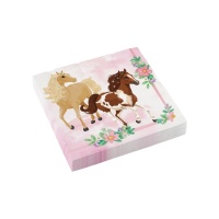 Serviettes de table Cheval Rose 16,5 x 16,5 cm - 20 pcs.