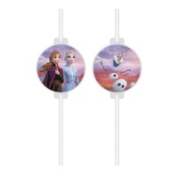 Pailles en papier Frozen II - 4 pcs.