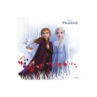 Serviettes de table compostables Frozen II 16,5 x 16,5 cm - 20 unités