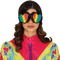 Lunettes de ski en forme de coeur à verres multicolores