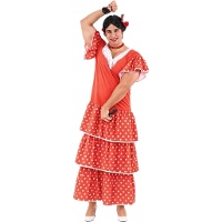 Déguisement de Sévillane rouge à pois pour homme