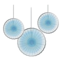 Pendentifs éventail bleu première année - 3 pcs.
