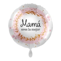 Ballon rond blanc Mummy's the best 43 cm - Premioloon