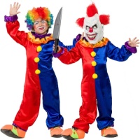 Costume de clown rouge et bleu pour enfants
