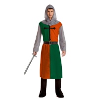 Costume de Templier vert et orange pour hommes