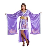 Costume de geisha lilas pour femme