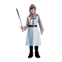 Costume de chevalier templier bleu et blanc pour enfants