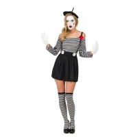 Costume de mime à rayures pour femmes