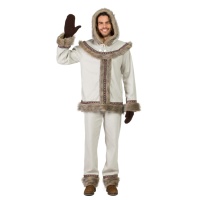 Costume d'esquimau avec capuche et gants pour hommes