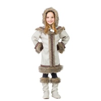 Costume d'esquimau avec capuche et gants pour filles