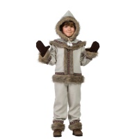 Costume d'esquimau avec capuche et gants pour garçons