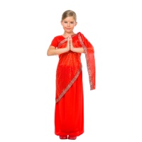 Costume hindou de Bollywood pour fille rouge