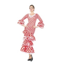 Costume de flamenco rouge et blanc pour femmes