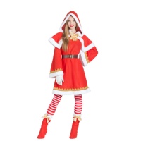 Costume de Père Noël avec cape pour femmes