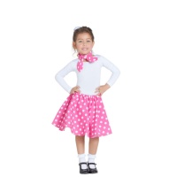 Costume des années 50 avec jupe rose pour filles