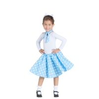 Costume des années 50 avec jupe bleue pour filles