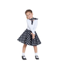 Costume des années 50 avec jupe noire pour filles