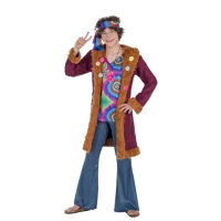 Costume de hippie avec manteau pour hommes