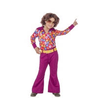 Costume de hippie des années 70 avec fleurs pour enfants