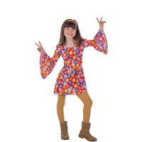 Costume de hippie des années 70 avec fleurs pour filles