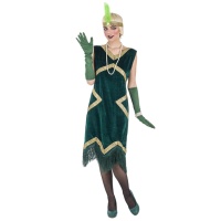 Costume Charleston 20's vert pour femmes