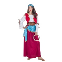 Costume de gingembre avec écharpe bleue pour femmes