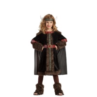 Costume de viking scandinave noir pour filles