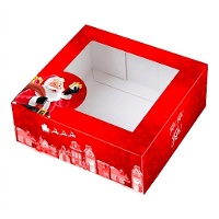 Boîte de 24 x 24 x 7,5 cm pour gâteau décoré de Santa Claus
