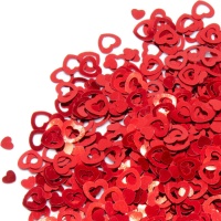 Confettis de coeurs creux rouges, 20 grammes