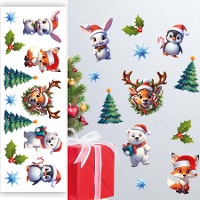 Décoration murale adhésive d'animaux festifs de 70 x 25 cm