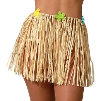 Jupe hawaïenne en paille de 35 cm