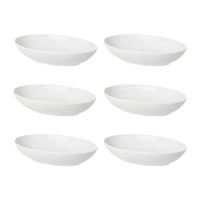 Assiette ovale allongée en porcelaine 20,5 x 15 cm - Vessia - 6 pcs.