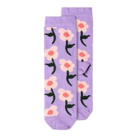 Chaussettes à fleurs lilas de 31-34