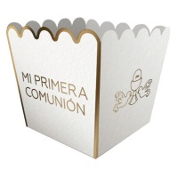 Boîte pour ma première communion avec colombes et calice - 3 unités