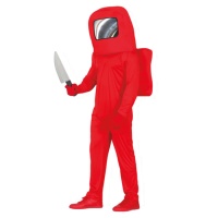 Costume d'astronaute rouge pour adultes
