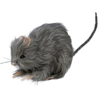 Rat gris à fourrure de 15 cm