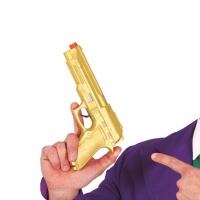 Pistolet plaqué or de 22 cm