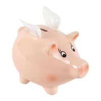 Tirelire cochon avec ailes