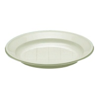 Assiettes creuses rondes en polystyrène 20,5 cm crème - 50 pcs.