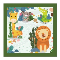 Serviettes de table colorées en forme d'animaux de la jungle 16,5 x 16,5 cm - 30 pièces