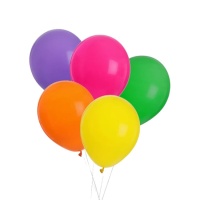 Ballons en latex fluoré de 23 cm en couleurs assorties - 10 pcs.