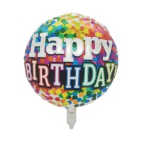 Ballon Happy Birthday 45 cm coloré