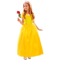 Costume de princesse de conte jaune pour fille