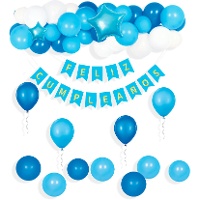 Guirlande de ballons et fanions Joyeux Anniversaire - 42 unités