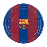 Assiettes FC Barcelona de 18 cm à rayures blaugrana - 8 unités