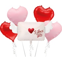 Bouquet de ballons I Love You pour la Saint-Valentin - 5 pièces