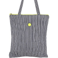 Sac en tissu Vichy à fermeture éclair fluo