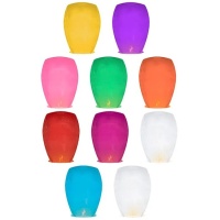 Lanternes volantes en couleurs assorties 95 cm - 10 pcs.