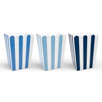 Boîte à pop-corn rayée Sailor - 6 pcs.