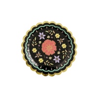 Assiettes à fleurs du Jour des Morts 18 cm - 6 pcs.